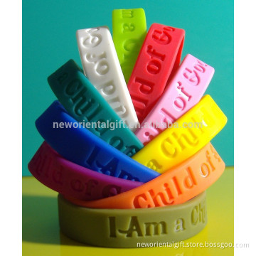 Custom Logo Debossed Silicone Bracelets/Cheapest Silicone Bracelets